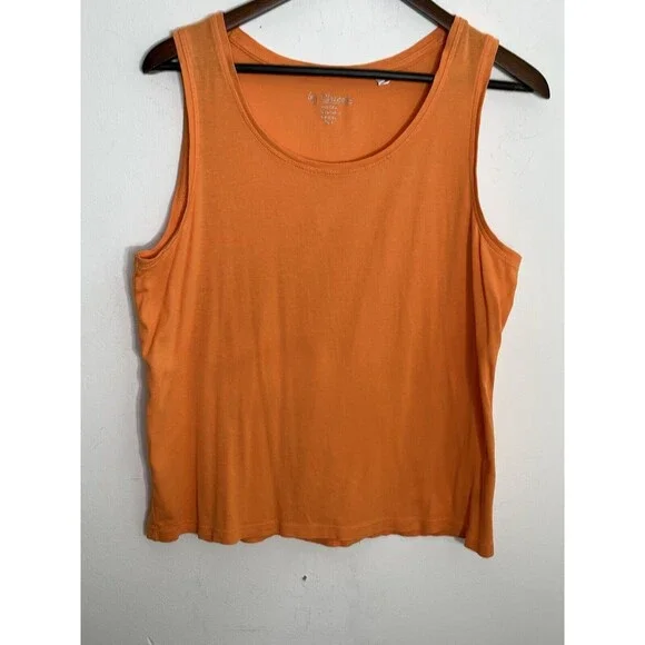 Chico's Sunrise Orange Top Blouse 100% Cotton Shell Tank 3 XL (11) - Picture 3 of 8